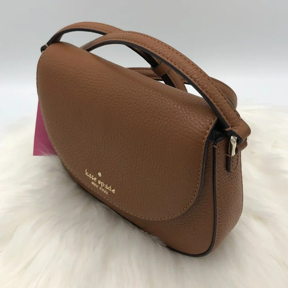 !!**SOLD**!! NWT Kate Spade Leila Mini Flap Crossbody  - Warm Gingerbread - Picture 4 of 9